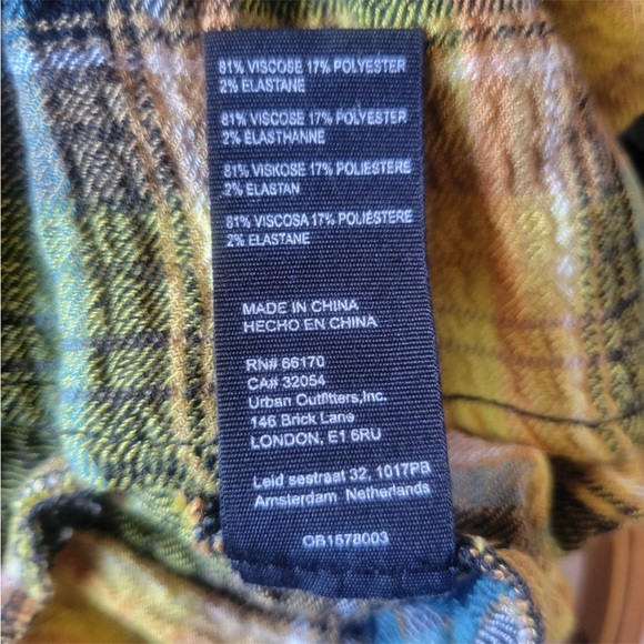 Free People We The free Women’s Yellow Plaid Cropped Top jacket Size XS - Picture 6 of 12